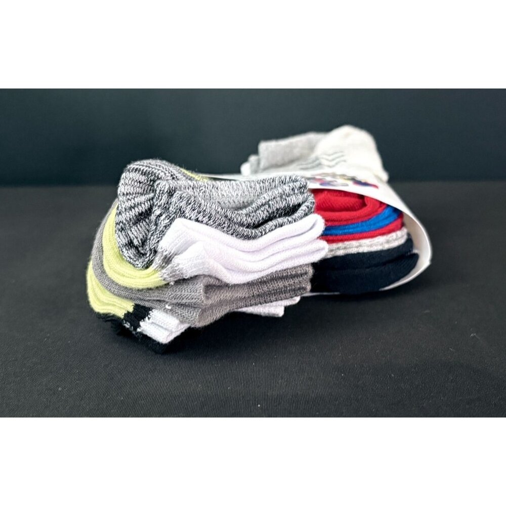Members Mark Kids No Show Socks 10-Pack Toe Seam Non Slip Multi Color Kids 7-10 - Picture 5 of 6